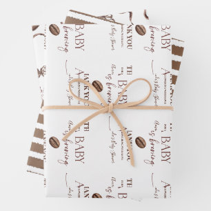 Een Baby Brouwt Koffie Baby Shower Feest Inpakpapier Vel