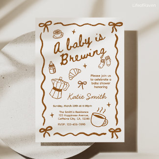 Een Baby brouwt Koffie Baby Shower Uitnodiging