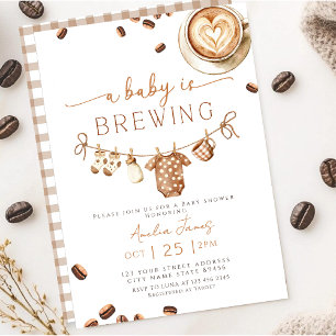 Een Baby Brouwt Koffie Boon Baby Shower Kaart
