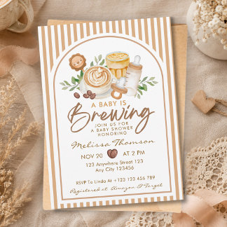 Een Baby Brouwt Koffie Latte Babyborrel Kaart