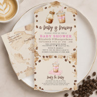 Een baby brouwt koffie Meisje Baby Shower