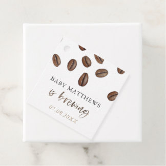 Een baby brouwt koffiebonen koppel shower bedankjes labels