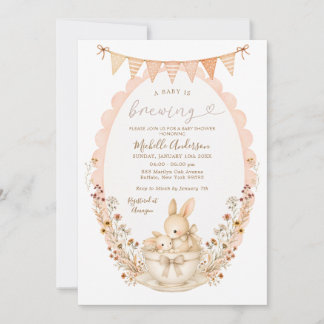 Een baby brouwt konijn Theekransje Baby Shower Uit Kaart