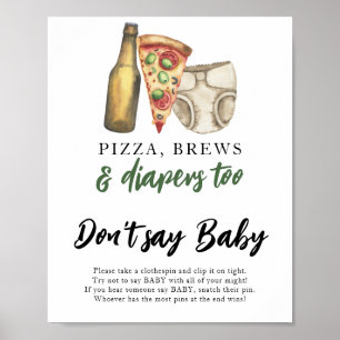 Een baby brouwt melk Zeg niet baby Poster
