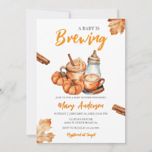 Een Baby brouwt pompoen kruidenfles Baby shower Kaart