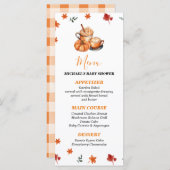 Een Baby brouwt Pumpkin Spice Coffee Baby shower Menu (Voorkant / Achterkant)