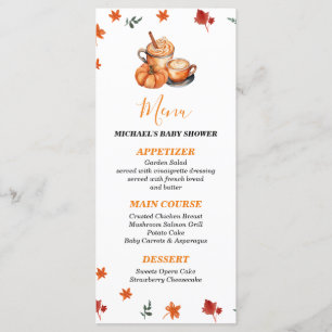 Een Baby brouwt Pumpkin Spice Coffee Baby shower Menu