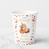 Een Baby brouwt Pumpkin Spice Coffee Baby shower Papieren Bekers (Achterkant)