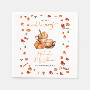 Een Baby brouwt Pumpkin Spice Coffee Baby shower Servet