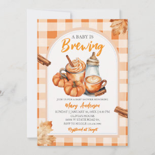 Een Baby Brouwt Pumpkin Spice Fles Baby Shower Kaart