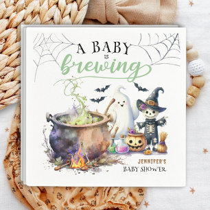 Een Baby brouwt Sage Green Halloween Baby shower Servet