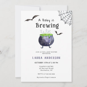 Een Baby brouwt Schattige Halloween Baby shower Kaart