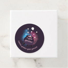 Een Baby brouwt Spooky Gender Reveal Cauldron Bedankjes Labels