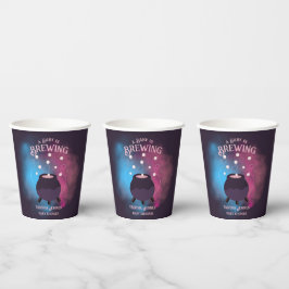 Een Baby brouwt Spooky Gender Reveal Cauldron Papieren Bekers