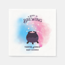 Een Baby brouwt Spooky Gender Reveal Cauldron Servet