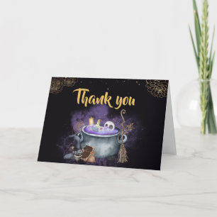 Een Baby brouwt Spooky Halloween Baby shower Bedankkaart