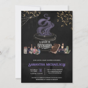 Een Baby brouwt Spooky Halloween Baby shower Kaart