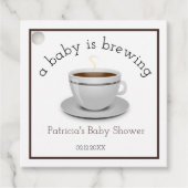 Een Baby brouwt Tea Party Baby shower Bedankjes Labels (Voorkant)