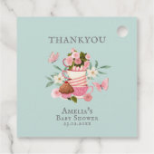 Een Baby brouwt Tea Party Baby shower Bedankjes Labels (Achterkant)