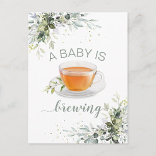 Een baby brouwt Tea Party Baby shower Briefkaart