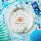 Een baby brouwt Tea Party Baby shower Papieren Bordje (Feest)