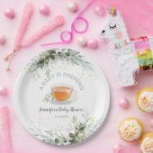 Een baby brouwt Tea Party Baby shower Papieren Bordje (Feest)