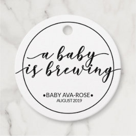 Een Baby brouwt zwart-wit Baby shower quote Bedankjes Labels