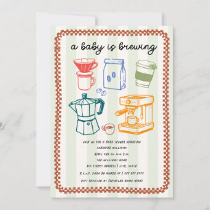 Een baby die koffie zet Doodle neutrale babyshower Kaart