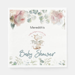 Een Baby Dragon is op weg naar het Baby shower Servet