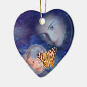 Een baby en moeders vreugde keramisch ornament (Links)