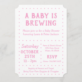 Een Baby is aan het brouwen, Douche Uitnodigen Kaart
