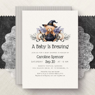 Een baby is aan het brouwen Halloween baby shower Kaart