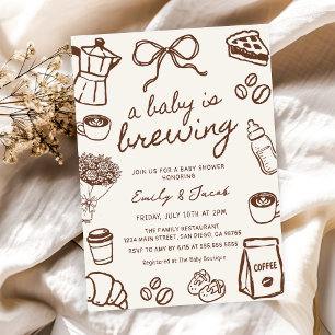 Een baby is aan het brouwen Handgetekende koffie b Kaart