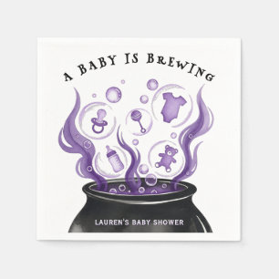 Een baby is aan het brouwen Heksenketel Halloween Servet