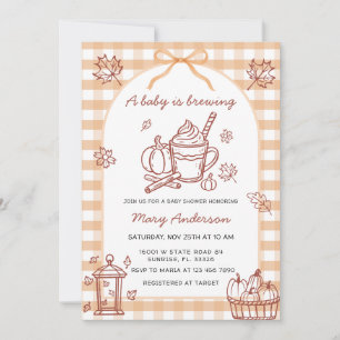 Een baby is aan het brouwen Pumpkin Spice Bow Baby Kaart
