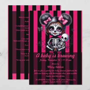 Een Baby is aan het brouwen Roze Halloween Baby Kaart
