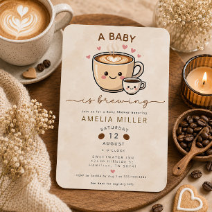 Een baby is aan het brouwen Schattige koffie baby Kaart