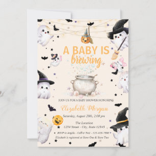 Een baby is aan het brouwen spook gestippelde baby kaart