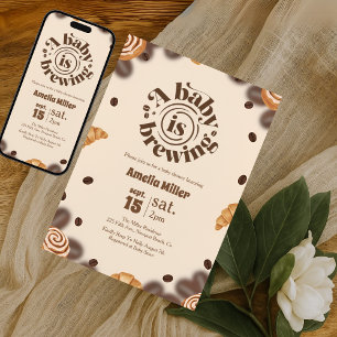 Een baby is aan het koffiezetten Baby Shower Kaart
