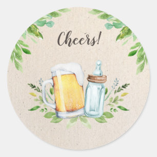 Een Baby is Baby showers flessen Breedkauzen Ronde Sticker