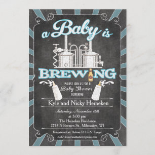 Een "Baby is Brewing" koppels BBQ Uitnodiging - Jo