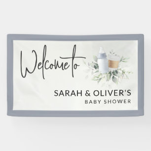Een Baby is Brouwen Baby shower Welkom Banner Blau