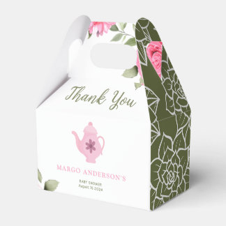 Een Baby is Brouwen Flower Roos Tea Baby shower Bedankdoosjes