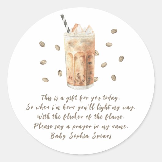Een baby is brouwen - Gebedskaars label (Voorkant)