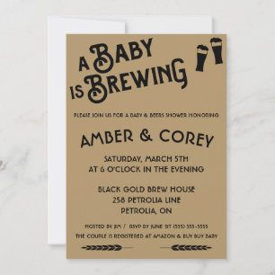 Een Baby is de "brouwerij"-uitnodiging Kaart
