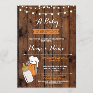 Een Baby is de Brouwerijberen BBQ-hout uitnodigen Kaart