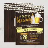 Een Baby is een brouwuitnodiging Kaart (Voorkant / Achterkant)