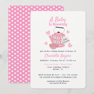 Een Baby is een roze babymeisjesdouche. Kaart