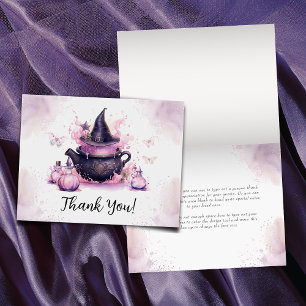 Een Baby is een roze halloween Baby shower Bedankkaart