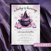 Een Baby is een roze halloween Baby shower Magnetische Uitnodiging